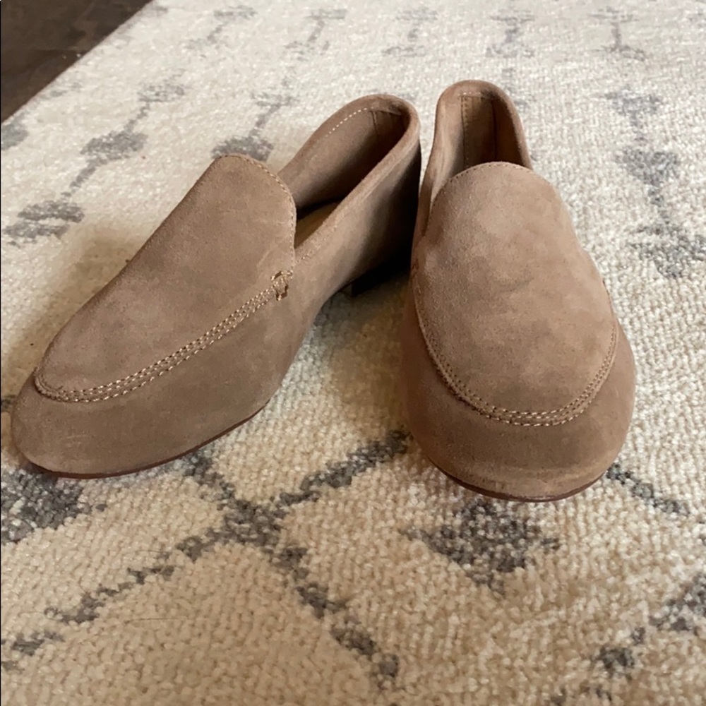 Suede taupe loafers